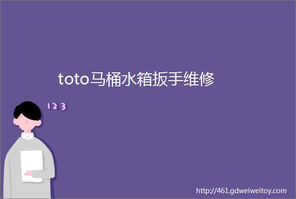 toto马桶水箱扳手维修